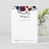 ブルゴーニュ・ピンク結婚ネイビーの英知の言葉 アドバイスカード (スタンド正面)