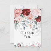 ブルゴーニュ・ピンク結婚牡丹 サンキューカード (正面)