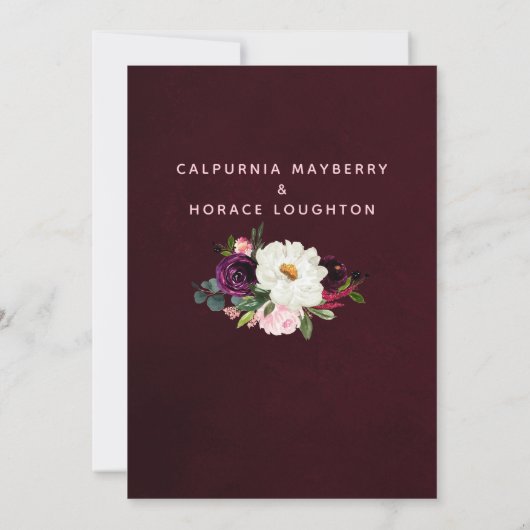 ブルゴーニュ・ピンク結婚系血統 招待状 (裏面)