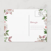 ブルゴーニュ・ピンク・ローズ写真結婚の皆様に感謝 ポストカード (裏面)