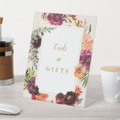 ブルゴーニュ+ピーチウォーター色のフローラ結婚ズ 台座サイン (インサイチュ)