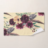 ブルゴーニュ&ピーチコンテンポラリーフローラバスタオル バスタオルセット (ハンドタオル)