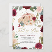 ブルゴーニュ&ピーチフローラパンプキンブライダルシャワー 招待状 (正面)
