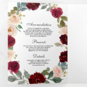 ブルゴーニュ&ピーチフローラパンプキ結婚ン 三つ折り招待状 (内部最初)