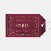 ブルゴーニュ&フェイク金ゴールドタロットシレ結婚ンツ ギフトタグ (正面(横))