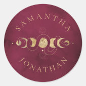 ブルゴーニュ&フェイク金ゴールドタロットシレ結婚ンツ ラウンドシール (正面)