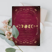 ブルゴーニュ&フェイク金ゴールドタロットシレ結婚ンツ 招待状