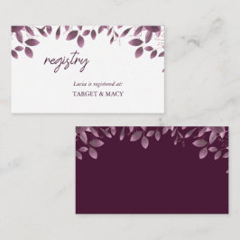 ブルゴーニュ フォレスト リーフ ブライダル シャワー レジストリー カード