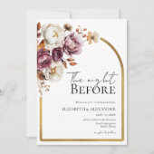 ブルゴーニュ フラワーのリハーサル ディナー 前夜 招待状 (正面)