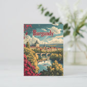 ブルゴーニュ・フランスヴィンテージアート ポストカード (スタンド正面)