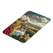 ブルゴーニュ・フランスヴィンテージアート マグネット (左側)