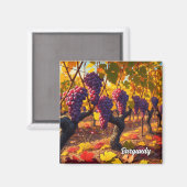 ブルゴーニュ・フランス旅行のブドウ マグネット (正面/裏面)