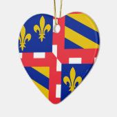 ブルゴーニュ(フランス)の旗 セラミックオーナメント (左)