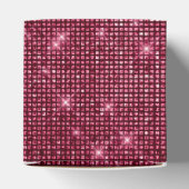 ブルゴーニュ&ブラックきらめくモノグラム – 名前の追加 フェイバーボックス (上部)