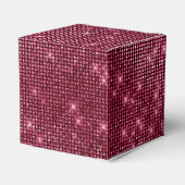 ブルゴーニュ&ブラックきらめくモノグラム – 名前の追加 フェイバーボックス (裏面サイド)