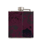 ブルゴーニュ&ブラックダークガーデンゴシックグラム結婚ズ フラスク (裏面)