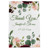 ブルゴーニュ/ブルーイングリッシュガーデン結婚フラワーズ ミディアムペーパーバッグ (正面)