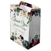 ブルゴーニュ/ブルーイングリッシュガーデン結婚フラワーズ ミディアムペーパーバッグ (裏面アングル)