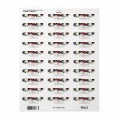 ブルゴーニュ&ブルーイングリッシュフラワーズ差出人住所 ラベル (フルシート)