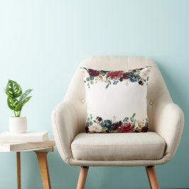 ブルゴーニュ&ブルーイングリッシュフラワーズ結婚式の引き出物 クッション