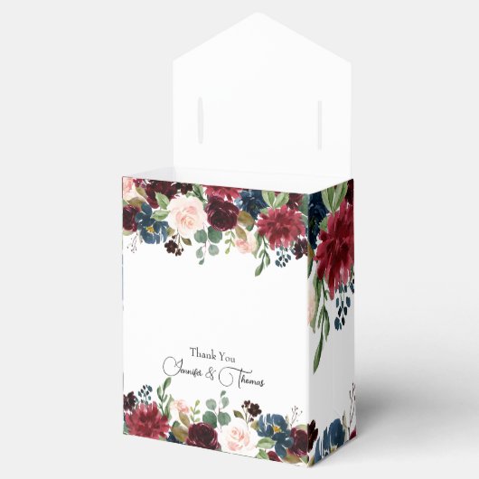 ブルゴーニュ&ブルーイングリッシュフラワー結婚ズ フェイバーボックス (オープン)