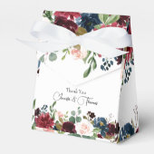 ブルゴーニュ&ブルーイングリッシュフラワー結婚ズ フェイバーボックス (正面サイド)