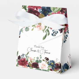 ブルゴーニュ&ブルーイングリッシュフラワー結婚ズ フェイバーボックス