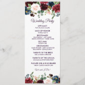 ブルゴーニュ&ブルーイングリッシュフラワー結婚ズ プログラム (裏面)