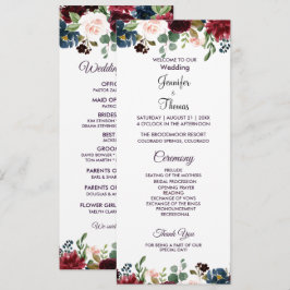 ブルゴーニュ&ブルーイングリッシュフラワー結婚ズ プログラム