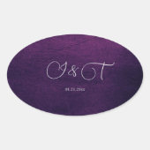 ブルゴーニュ&ブルーイングリッシュフラワー結婚ズ 楕円形シール (正面)