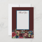 ブルゴーニュ&ブルーイングリッシュ結婚フラワーズサンキュー (裏面)