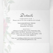 ブルゴーニュ・ブルーフローラオールインワン結婚クリスチャン 三つ折り招待状 (内部中)