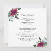 ブルゴーニュ・ブルーフローラオールインワン結婚クリスチャン 招待状 (裏面)