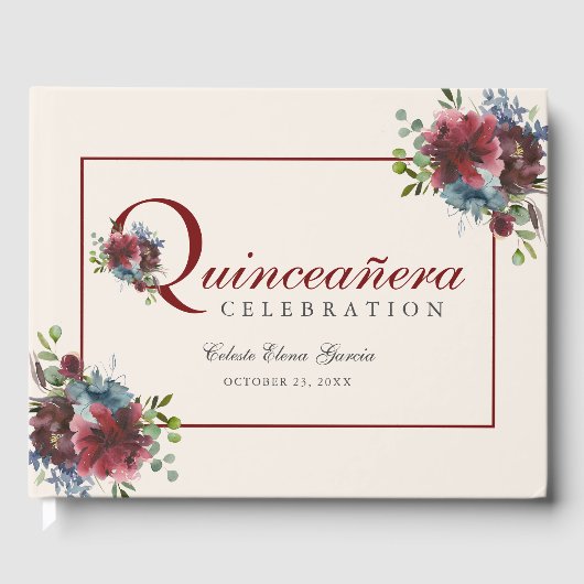 ブルゴーニュ&ブルーフローラキンセアニェラ誕生日 ゲストブック (正面)