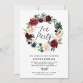 ブルゴーニュ&ブルーフローラリースティーパーティー 招待状 (正面)
