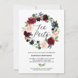 ブルゴーニュ&ブルーフローラリースティーパーティー 招待状