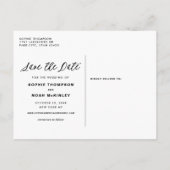 ブルゴーニュ&ブルーフローラリース写真Save the Date 案内ポストカード (裏面)