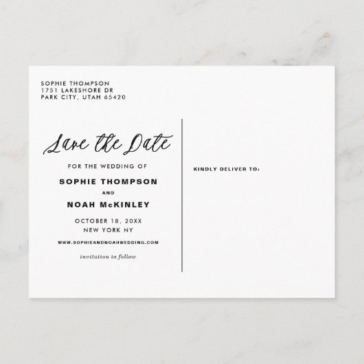 ブルゴーニュ&ブルーフローラリース写真Save the Date 案内ポストカード (裏面)