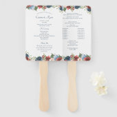 ブルゴーニュ&ブルーフローラ結婚式 プログラムファン ハンドファン (正面&裏面)