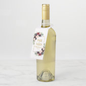 ブルゴーニュ・ブルー夫妻のフローラ金ゴールド結婚ズ ボトルネックタグ (アングル)