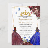 ブルゴーニュ&ブルー王室のバタフライツインキンセアニェラ 招待状 (正面)