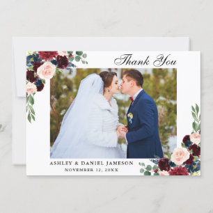 ブルゴーニュ・ブルー結婚フローラの写真 サンキューカード