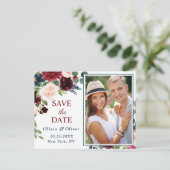 ブルゴーニュ・ブルー結婚赤面の写真保存日時 ポストカード (スタンド正面)