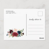 ブルゴーニュ・ブルー結婚赤面の写真保存日時 ポストカード (裏面)