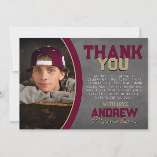 ブルゴーニュ&ブロンズシャルボードグラードサンキューカード 招待状 (正面)