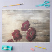 ブルゴーニュ&ブロンズフローラフィールド、抽象芸術現実主義 薄葉紙 (クラフト)