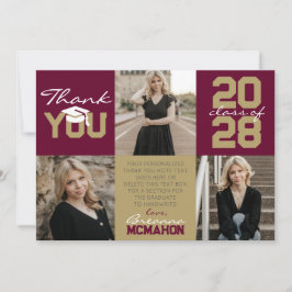 ブルゴーニュ&ブロンズ3写真卒業 招待状