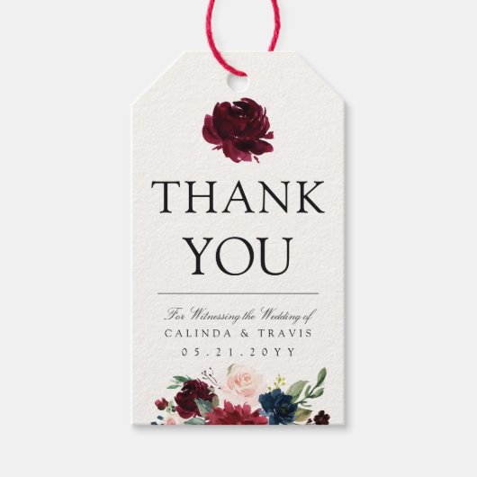ブルゴーニュ・ブーケ |ありがとうございます ギフトタグ (正面)