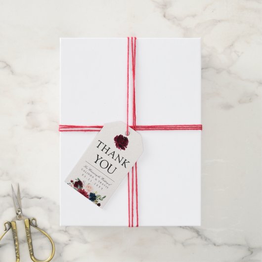 ブルゴーニュ・ブーケ |ありがとうございます ギフトタグ (より糸付き)