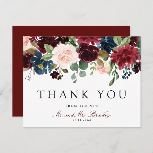 ブルゴーニュ・ブーケ |ありがとうございます サンキューカード (正面/裏面)